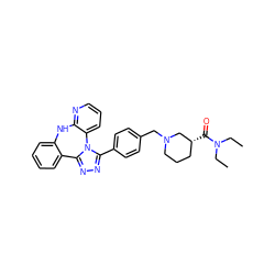 CCN(CC)C(=O)[C@@H]1CCCN(Cc2ccc(-c3nnc4n3-c3cccnc3Nc3ccccc3-4)cc2)C1 ZINC000096174011