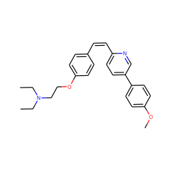 CCN(CC)CCOc1ccc(/C=C\c2ccc(-c3ccc(OC)cc3)cn2)cc1 ZINC000473096722