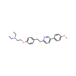 CCN(CC)CCOc1ccc(CCc2ccc(-c3ccc(OC)cc3)cn2)cc1 ZINC000473090782