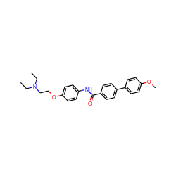 CCN(CC)CCOc1ccc(NC(=O)c2ccc(-c3ccc(OC)cc3)cc2)cc1 ZINC000473086672