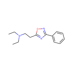 CCN(CC)CCc1nc(-c2ccccc2)no1 ZINC000000001874