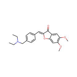 CCN(CC)Cc1ccc(/C=C2\Oc3cc(OC)c(OC)cc3C2=O)cc1 ZINC000040874500