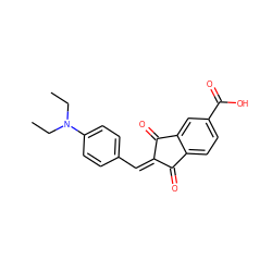 CCN(CC)c1ccc(/C=C2/C(=O)c3ccc(C(=O)O)cc3C2=O)cc1 ZINC000013113859