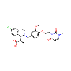 CCN(Cc1ccc(OCCn2c(=O)ccn(C)c2=O)c(OC)c1)[C@@H](c1ccc(Cl)cc1)[C@@H](C)C(=O)O ZINC000225129381