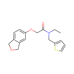 CCN(Cc1cccs1)C(=O)COc1ccc2c(c1)COC2 ZINC001772577740