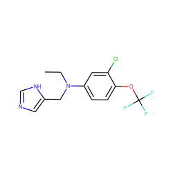 CCN(Cc1cnc[nH]1)c1ccc(OC(F)(F)F)c(Cl)c1 ZINC000096177558