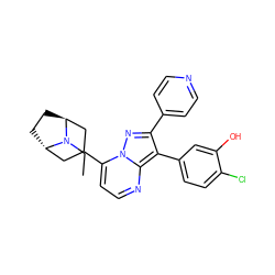 CCN1[C@H]2CC[C@H]1CC(c1ccnc3c(-c4ccc(Cl)c(O)c4)c(-c4ccncc4)nn13)C2 ZINC000100095877