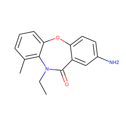 CCN1C(=O)c2cc(N)ccc2Oc2cccc(C)c21 ZINC000005841466