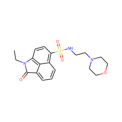CCN1C(=O)c2cccc3c(S(=O)(=O)NCCN4CCOCC4)ccc1c23 ZINC000169308092
