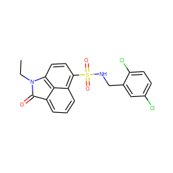 CCN1C(=O)c2cccc3c(S(=O)(=O)NCc4cc(Cl)ccc4Cl)ccc1c23 ZINC000169308111