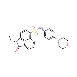 CCN1C(=O)c2cccc3c(S(=O)(=O)Nc4ccc(N5CCOCC5)cc4)ccc1c23 ZINC000169306596
