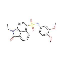 CCN1C(=O)c2cccc3c(S(=O)(=O)Nc4ccc(OC)c(OC)c4)ccc1c23 ZINC000169308104