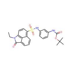CCN1C(=O)c2cccc3c(S(=O)(=O)Nc4cccc(NC(=O)OC(C)(C)C)c4)ccc1c23 ZINC000169308096
