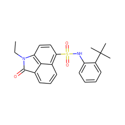 CCN1C(=O)c2cccc3c(S(=O)(=O)Nc4ccccc4C(C)(C)C)ccc1c23 ZINC000169308102