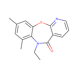 CCN1C(=O)c2cccnc2Oc2cc(C)cc(C)c21 ZINC000006385113