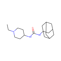 CCN1CCC(NC(=O)NC23CC4CC(CC(C4)C2)C3)CC1 ZINC000036330625