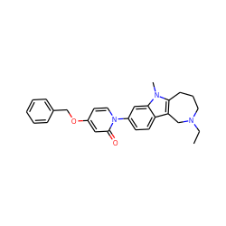 CCN1CCCc2c(c3ccc(-n4ccc(OCc5ccccc5)cc4=O)cc3n2C)C1 ZINC000115009029
