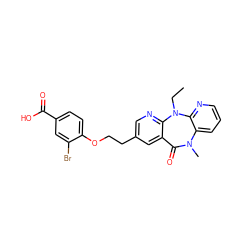 CCN1c2ncc(CCOc3ccc(C(=O)O)cc3Br)cc2C(=O)N(C)c2cccnc21 ZINC000013671796