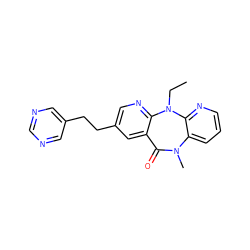 CCN1c2ncc(CCc3cncnc3)cc2C(=O)N(C)c2cccnc21 ZINC000005842347