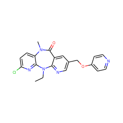 CCN1c2ncc(COc3ccncc3)cc2C(=O)N(C)c2ccc(Cl)nc21 ZINC000005883795