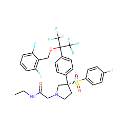 CCNC(=O)CN1CC[C@@](c2ccc(C(OCc3c(F)cccc3F)(C(F)(F)F)C(F)(F)F)cc2)(S(=O)(=O)c2ccc(F)cc2)C1 ZINC001772632509