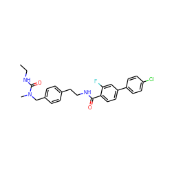 CCNC(=O)N(C)Cc1ccc(CCNC(=O)c2ccc(-c3ccc(Cl)cc3)cc2F)cc1 ZINC000473087633