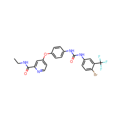 CCNC(=O)c1cc(Oc2ccc(NC(=O)Nc3ccc(Br)c(C(F)(F)F)c3)cc2)ccn1 ZINC000027879105