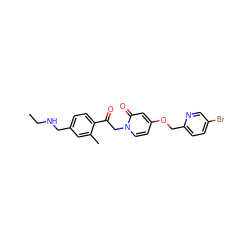 CCNCc1ccc(C(=O)Cn2ccc(OCc3ccc(Br)cn3)cc2=O)c(C)c1 ZINC000169711415