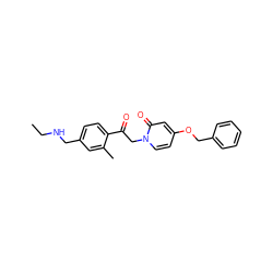 CCNCc1ccc(C(=O)Cn2ccc(OCc3ccccc3)cc2=O)c(C)c1 ZINC000169711381