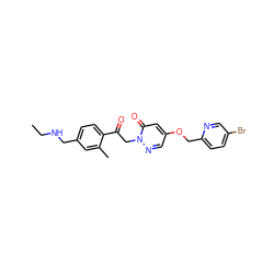 CCNCc1ccc(C(=O)Cn2ncc(OCc3ccc(Br)cn3)cc2=O)c(C)c1 ZINC000169711474