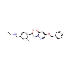 CCNCc1ccc(C(=O)Cn2ncc(OCc3ccccc3)cc2=O)c(C)c1 ZINC000169711437