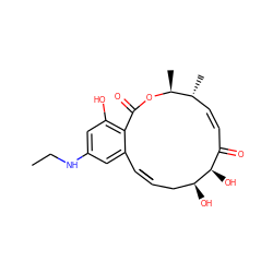 CCNc1cc(O)c2c(c1)C#CC[C@H](O)[C@H](O)C(=O)/C=C\[C@@H](C)[C@H](C)OC2=O ZINC000043202735
