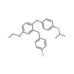 CCNc1ccc(Nc2ccc(OC(C)C)cc2)c(Cc2ccc(Cl)cc2)c1 ZINC000200064124