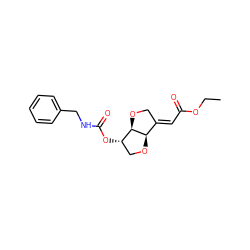 CCOC(=O)/C=C1\CO[C@@H]2[C@@H](OC(=O)NCc3ccccc3)CO[C@H]12 ZINC000045392971