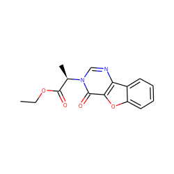 CCOC(=O)[C@@H](C)n1cnc2c(oc3ccccc32)c1=O ZINC000003007519