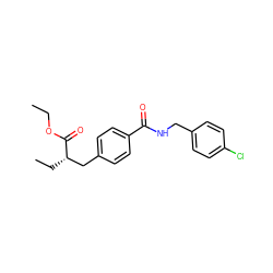CCOC(=O)[C@@H](CC)Cc1ccc(C(=O)NCc2ccc(Cl)cc2)cc1 ZINC000653792986