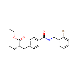CCOC(=O)[C@@H](CC)Cc1ccc(C(=O)NCc2ccccc2Br)cc1 ZINC000653793322