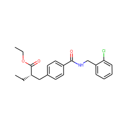 CCOC(=O)[C@@H](CC)Cc1ccc(C(=O)NCc2ccccc2Cl)cc1 ZINC000653793240