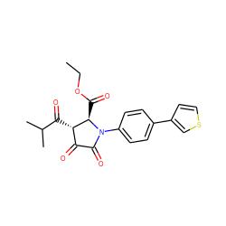 CCOC(=O)[C@@H]1[C@@H](C(=O)C(C)C)C(=O)C(=O)N1c1ccc(-c2ccsc2)cc1 ZINC000169695415
