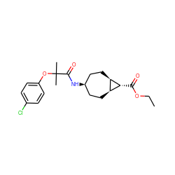 CCOC(=O)[C@@H]1[C@H]2CC[C@@H](NC(=O)C(C)(C)Oc3ccc(Cl)cc3)CC[C@H]21 ZINC000253951525