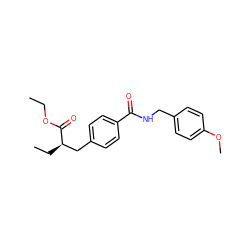 CCOC(=O)[C@H](CC)Cc1ccc(C(=O)NCc2ccc(OC)cc2)cc1 ZINC000653807482