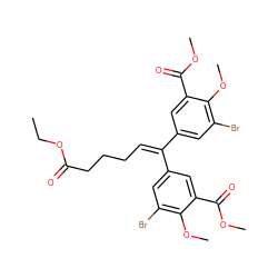 CCOC(=O)CCCC=C(c1cc(Br)c(OC)c(C(=O)OC)c1)c1cc(Br)c(OC)c(C(=O)OC)c1 ZINC000027331080