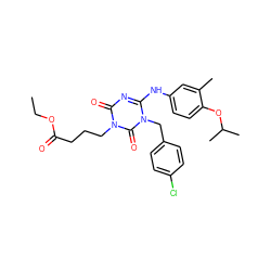CCOC(=O)CCCn1c(=O)nc(Nc2ccc(OC(C)C)c(C)c2)n(Cc2ccc(Cl)cc2)c1=O ZINC000200524498