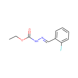 CCOC(=O)N/N=C/c1ccccc1F ZINC000000273642