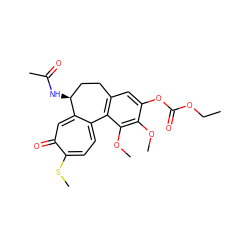 CCOC(=O)Oc1cc2c(c(OC)c1OC)-c1ccc(SC)c(=O)cc1[C@@H](NC(C)=O)CC2 ZINC000001638771