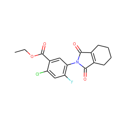CCOC(=O)c1cc(N2C(=O)C3=C(CCCC3)C2=O)c(F)cc1Cl ZINC000098083576