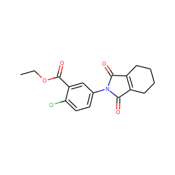 CCOC(=O)c1cc(N2C(=O)C3=C(CCCC3)C2=O)ccc1Cl ZINC000103272156