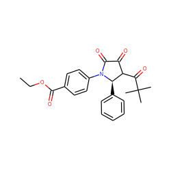 CCOC(=O)c1ccc(N2C(=O)C(=O)C(C(=O)C(C)(C)C)[C@H]2c2ccccc2)cc1 ZINC000138053725
