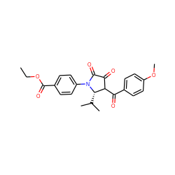 CCOC(=O)c1ccc(N2C(=O)C(=O)C(C(=O)c3ccc(OC)cc3)[C@@H]2C(C)C)cc1 ZINC000165763410