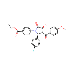 CCOC(=O)c1ccc(N2C(=O)C(=O)C(C(=O)c3ccc(OC)cc3)[C@H]2c2ccc(F)cc2)cc1 ZINC000009363552